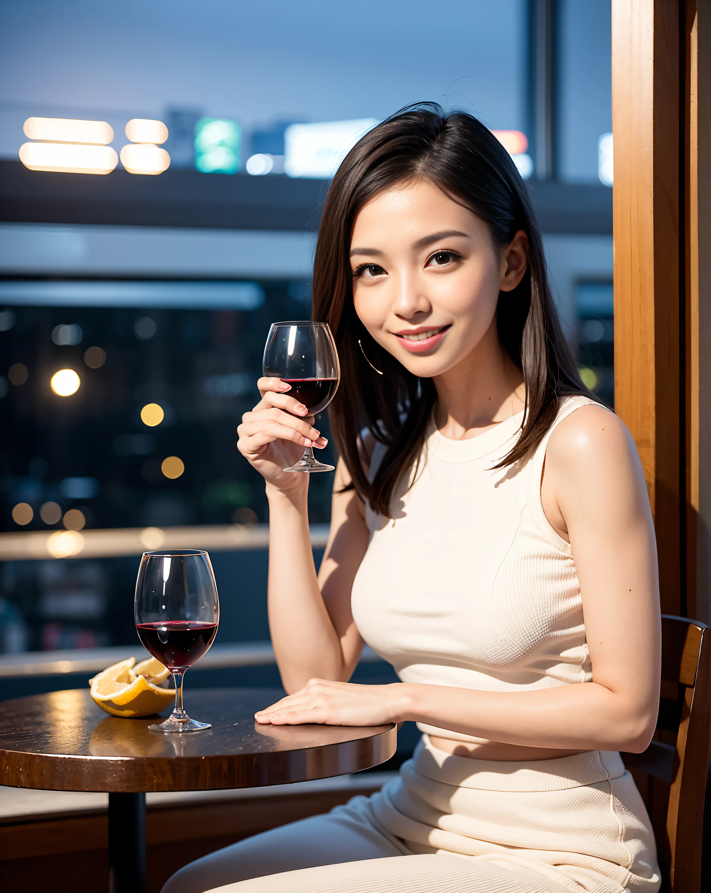 ((Highest quality、8K、masterpiece:1.3))、slimカップル、Pink Lover、modelカップル、(Realistic, Intricate details:1.2), full-course dinner、Wine Party、Amazing view of the sunset sky and clouds、A bright smile、The wonderfulness of smile、Bright image、The beauty of wine, Beautiful Face, blue eyes, The light shines on your face, Blushing, short hair,Bright Face、 (Age 37), 39 years old, red wine 、Appetizers、Italian food、Wine bottle、Champagne、sparkling wine、Two beauties、Brown Hair、Shortcuts、Long sleeve shirt、dress、Beautiful woman 1, (slimな顔), (The body is slim), (Brown Hair), (Shortcuts), cheeks turn a little red,Attractive beauty、restaurant, In a prominent place (From the waist up) Nova Frog Style, actress, model, Upper Body, White wine, slim, wine glass, 中央に置かれたwine glass, smile, (smile: 1.15), Beautiful fine grain, Depth f/2,saturation, High Contrast, Strong light and shadow,Moist Body:1.5、3D texture、Delicate eyes、Brown Hair、The hair is very shiny、