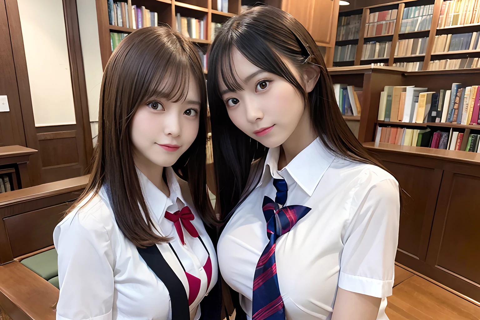 1young girls, hi-school girl, Beautiful girl of the highest grade, Super beautiful detailed face, Highest Quality, Highest image quality, Top resolution, RAW Photos, Realistic, Photorealsitic, ultra detailed and beautiful, highest details, Beautiful fair skin and luster, Beautiful big eyes, Small mouth and thin lips, Long black hair blown in the wind, Good style and slenderness, (Beautiful big breasts:1.3), Open mouth slightly, She has a cheerful personality and a cute smile., (School uniform with wide open chest:1.5), (Exposing your chest:1.3), portrait of cute girl,