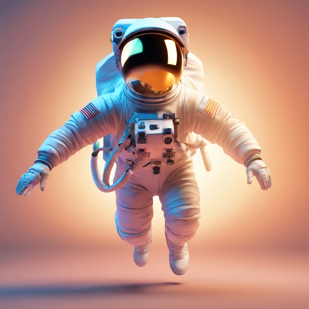 a joyful astronaut dancing