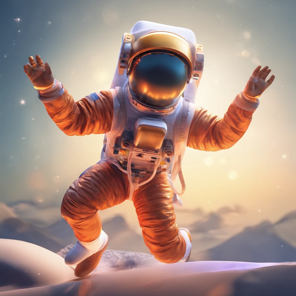 a avatar image of joyful astronaut dancing