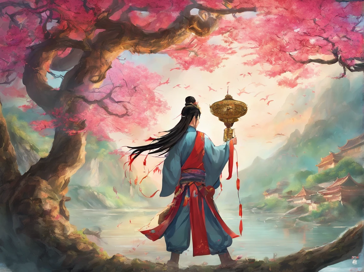 Chinese style comics, The comic story is presented in colorful panels with multiple rectangles on one page. The picture shows an ordinary teenager living in a Zhuang village,The boy hears a scene about the legend of the immortals,He decided to embark on a quest to find the immortals。The teenager put his bag on his back,Ready to go。
One day,Achang came to a high mountain,There is a seemingly unclimbable steep cliff on the mountain,It is covered with sharp rocks and dense thorns。But Achon wasn't intimidated,He thought of a way。He found a long rope,And tie it to a big tree,Then he quickly climbed onto the rope,Step by step, Climb the cliff。finally,Ah Chang successfully climbed the cliff,He was surprised by what he saw。He saw a beautiful immortal mansion,The flowers and plants around the mansion are bright,Full of aura。In front of the mansion,Immortal cultivation exercises。Ah Chang stepped forward,Respectfully ask the immortals for advice:"Venerable immortals,I'm here to learn from you to practice,Can you impart some of your practice and wisdom??The immortal looked at Ah Chang,said with a smile:"Young man,I admire your courage and cleverness。I want to teach you some exercises,But before that,You have to pass two tests。Ah Chang was thrilled to hear this,He immediately agreed to the immortal's request。
The first test required Ah Chang to find the fairy fruit on a steep mountain。Achang began his journey,He climbed over huge rocks,Pass through dangerous stone crevices,Finally reached the top of the mountain。up there,He saw a glittering fruit in the distance。,His eyes lit up,Decided to look for it。Sin embargo,This fruit is protected by a huge evil dragon。The evil dragon's eyes flashed coldly,Pounce on Achang。Ah Chang saw this,Immediately pull out your own dagger,Try to defend against dragon attacks。But dragons are powerful,Ah Chang's dagger did not cut any scars on the dragon scales。Achang began to think about how to respond,He noticed a bright red bead on the dragon's neck。。,So he whispered the incantation,Trying to get the dragon into a deep sleep。The spell is activated,Sure enough, The dragon gradually closed its eyes,Ah Chang took the opportunity to snatch the precious fruit。Achang successfully passed the second test,He brought the Immortal Fruit back to the Immortal Mansion。The immortal saw the fruit in Ah Chang's hand,Show a satisfied expression:"Young man,You have shown great courage。Next,The ultimate test awaits you。"Ah Chang eagerly awaited the final test,He was convinced that he could get by,Become a true hero。
The second test asks Achang to search for a precious fish in mysterious waters。Achon went into the water,I saw the lake sparkling,Clear and transparent。He leaned against the water,Search hard。After some effort,He finally found a wonderful fish shining with colorful light。Achang was delighted,Get ready to grab it。Sin embargo,At the moment of capture,Fish become magical light,Swim quickly past Ah Chang's fingers,Disappear into the water。Ah Chang felt a little lost,But he didn't give up。He thought of what the gods called courage and wisdom。。。thereupon,He began to observe his surroundings,A red vine was found,It grows out of water。Ah Chang suddenly moved,He used the vines to weave an ingenious fishing net,And hang on the water。Soon,Colorful fish reappear on the surface,Cleverly trapped by Ah Chang。He carefully placed the fish in a special kettle,And quickly returned to Xianfu。The immortals saw the wonderful fish that Ah Chang caught,A satisfied smile appears:"Young man,You have shown extraordinary wisdom and perseverance。You have passed all tests,Become a truly brave person。Achang listened,Feel relieved and satisfied。He bowed deeply,Thank you from the bottom of my heart, the gods。The immortals began to teach Ah Chang various magical exercises and wisdom,Help him grow into a powerful Zhuang warrior。
From that day on,Achang was guided by the gods,Practice all kinds of magical exercises,Gained extraordinary strength and wisdom。He returned to Zhuang Village,He became a highly respected young warrior in the village。He used his power to protect his family、Protect the village,Help more people。The legend of Ah Chang spread among the Zhuang people,It has become an object of admiration and learning for posterity。His bravery and wisdom became an example of progress for the descendants of the Zhuang people,Inspire them to chase their dreams。Ah Chang's growth story has also become a glorious chapter in the mythology of the Zhuang people,Let people remember forever。