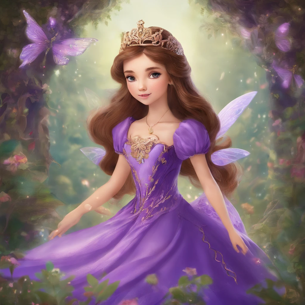 stability、High quality、Girl vs、Brown hair、Purple princess dress、The story of Perak Biddle, barded