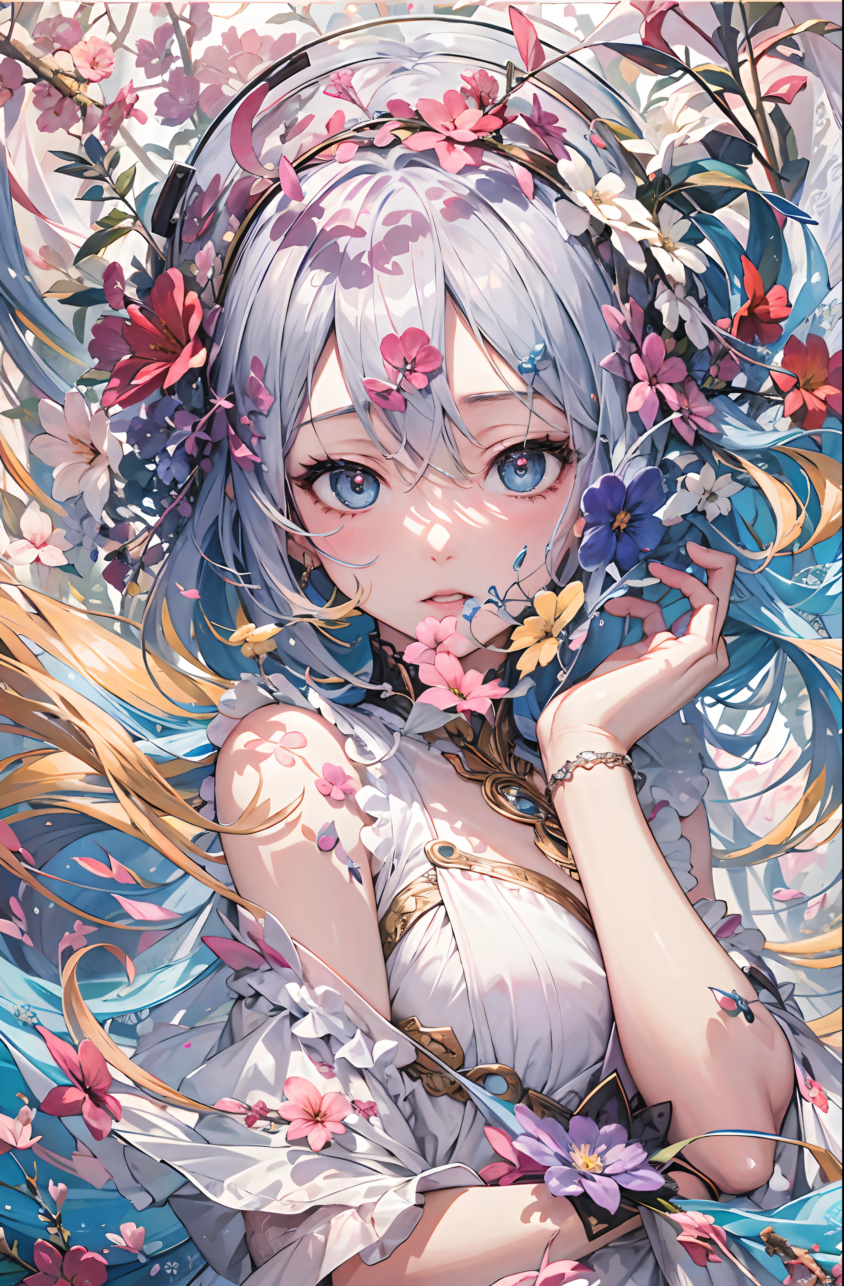 tmasterpiece、top-quality、ultra - detailed、offcial art、aestheticly pleasing、1girl in、Fault art:1.5、extremely colorful:1.5