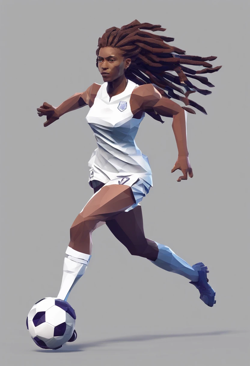 Female soccer player with dreadlocks
