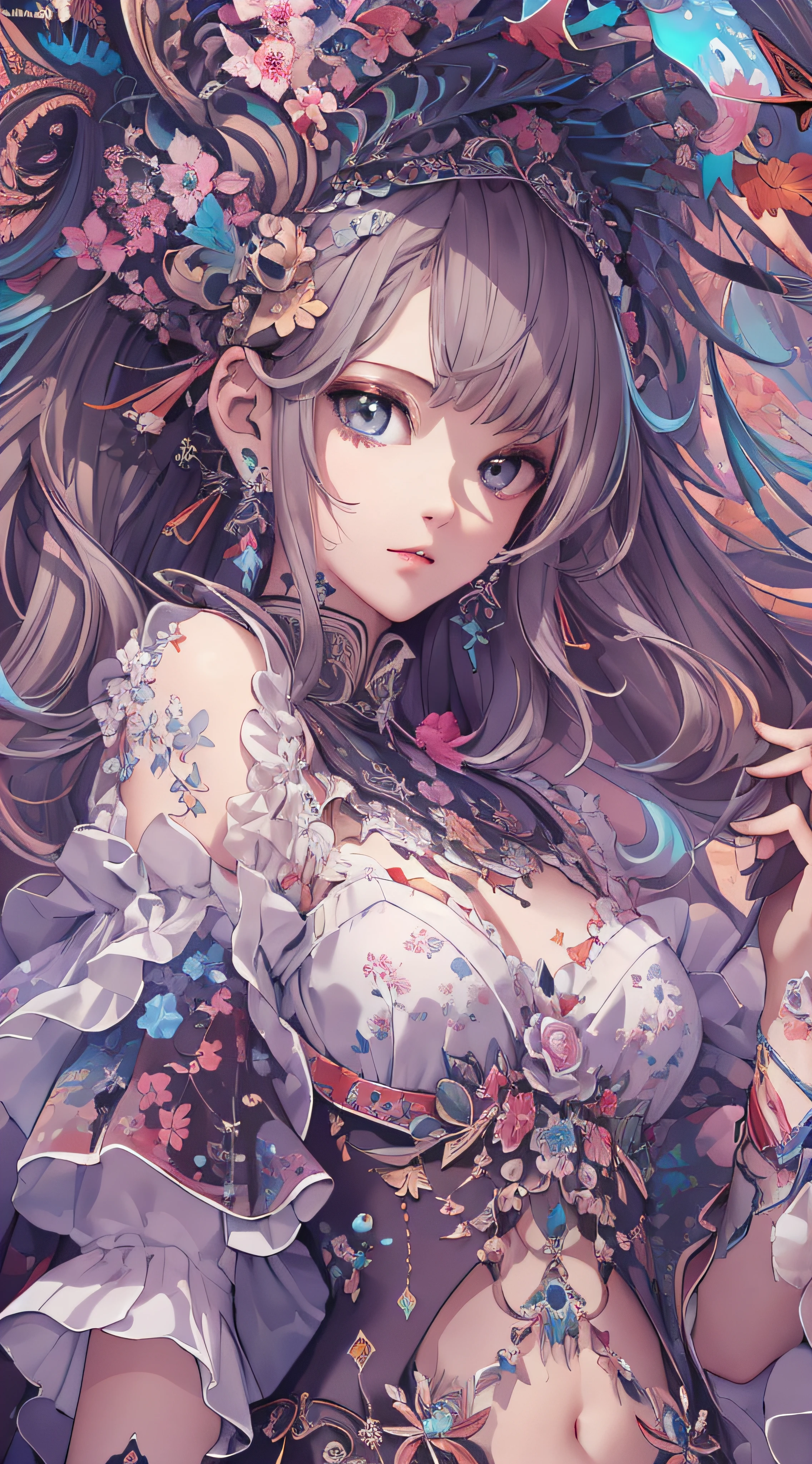 (masterpiece, top quality, best quality, official art, beautiful and aesthetic:1.2), (1girl), extreme detailed,(fractal art:1.3),colorful,highest detailed