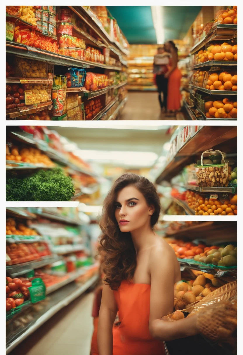 mulher, ir ao supermercado, segura o peito, chora.