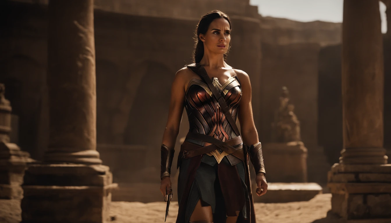 (best quality,4k,8k,highres,masterpiece:1.2),ultra-detailed,realistic,professional,sharp focus,Lara Croft,beautiful detailed eyes,long hair,adventurous,confident,treasure hunter,tomb raider,vibrant action scenes,stunning landscapes,dynamic poses,ancient ruins,deadly traps,exotic locations,hidden artifacts,impressive jumps and acrobatics,dangerous encounters with enemies,tense moments of suspense,emotional depth and complexity,moody lighting,strong and independent female protagonist,athletic physique,survival skills,resourceful,world exploration,fast-paced action sequences,epic adventures,fierce determination,strong sense of justice,engrossing storyline,vivid colors,Wonder Woman-like strength and courage,uncover secrets,overcome challenges,explore mysteries,unraveling the truth,iconic character,inspiring and empowering.