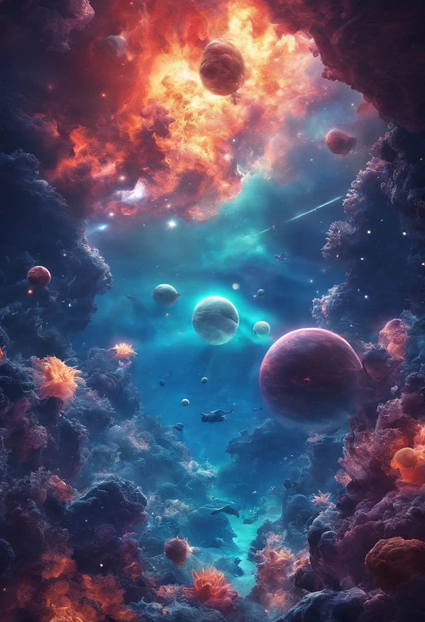 ocean floor,Undersea volcanic eruption,8K分辨率