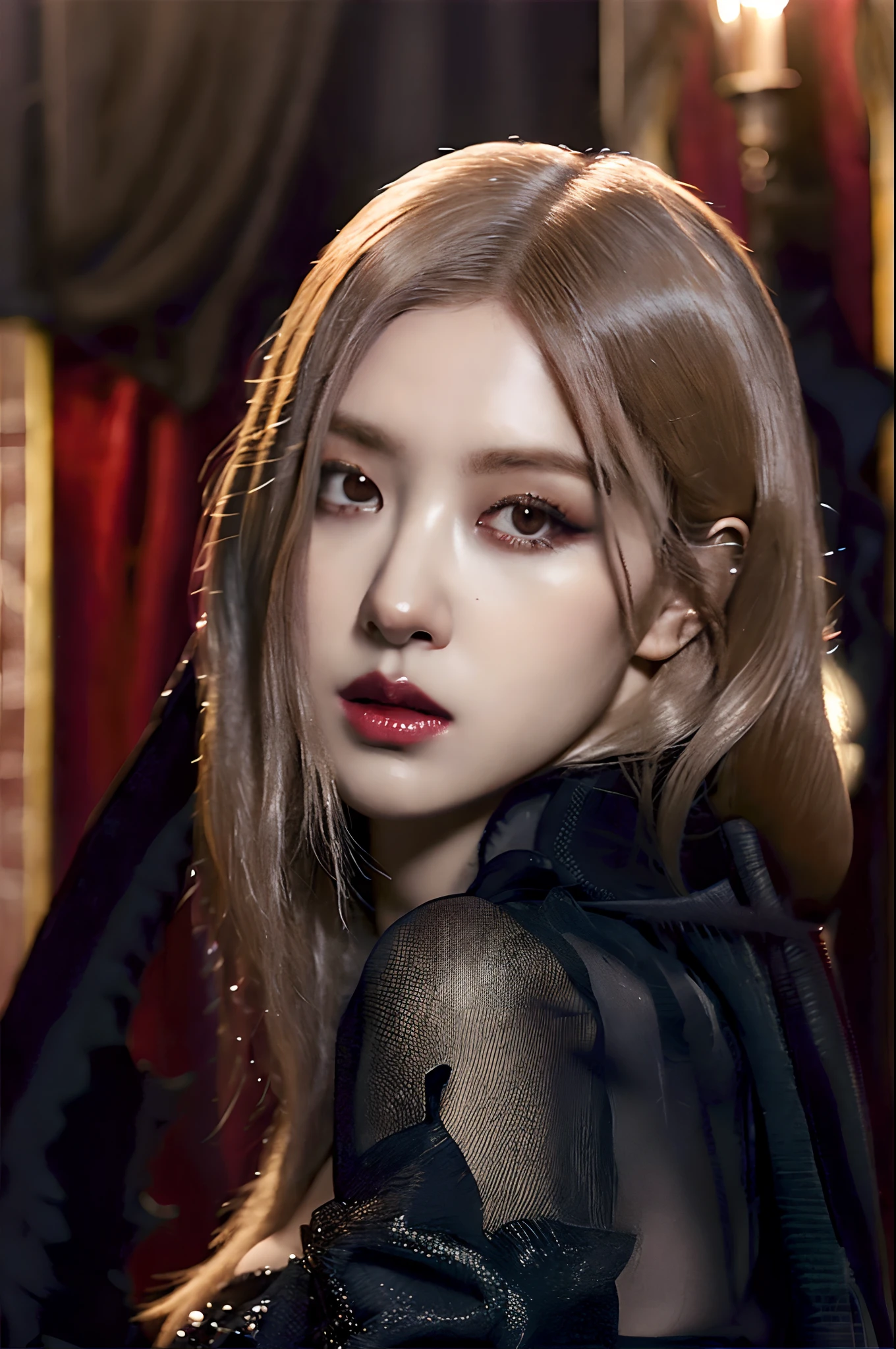 Vampire girl, cool, blonde hair , dark vibe