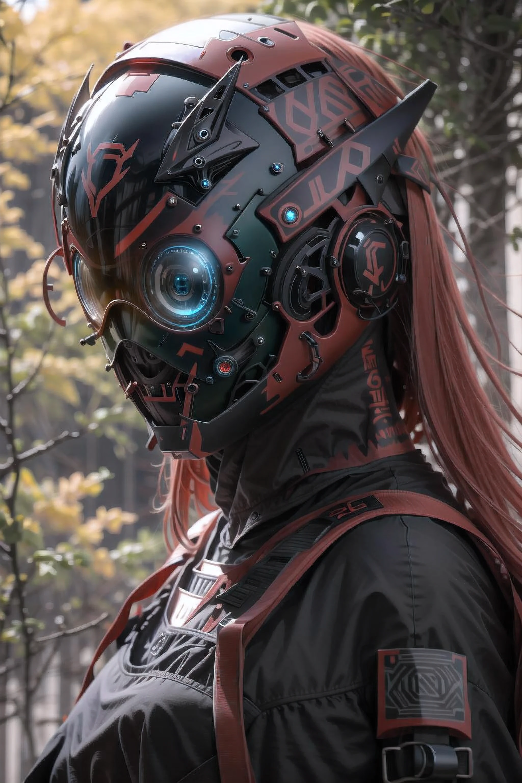 DunaNichs girl, closeup cyberhelmet with beautiful eyes, (fangs), ornately detailed, (8K Unity wallpaper), fine details, award-winning image, highly detailed, 16k