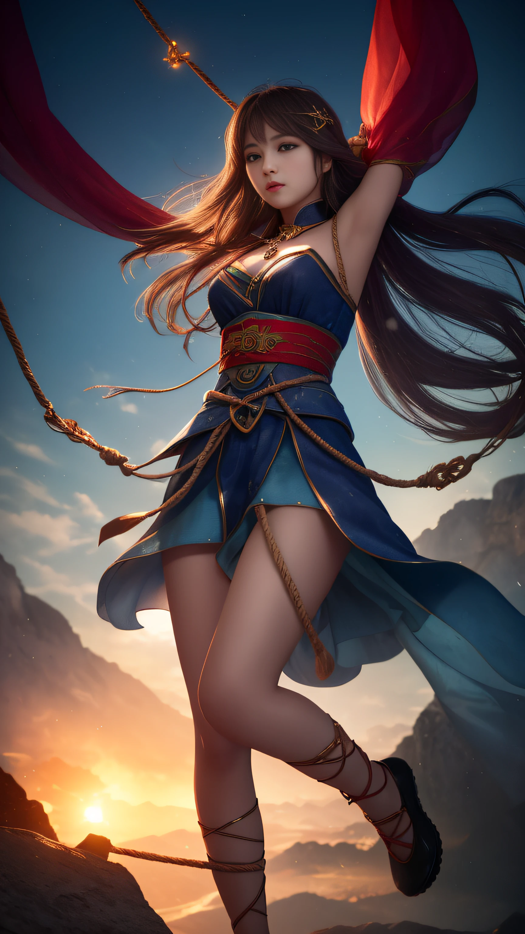 Female Fighter、High leg、((((Top quality))))