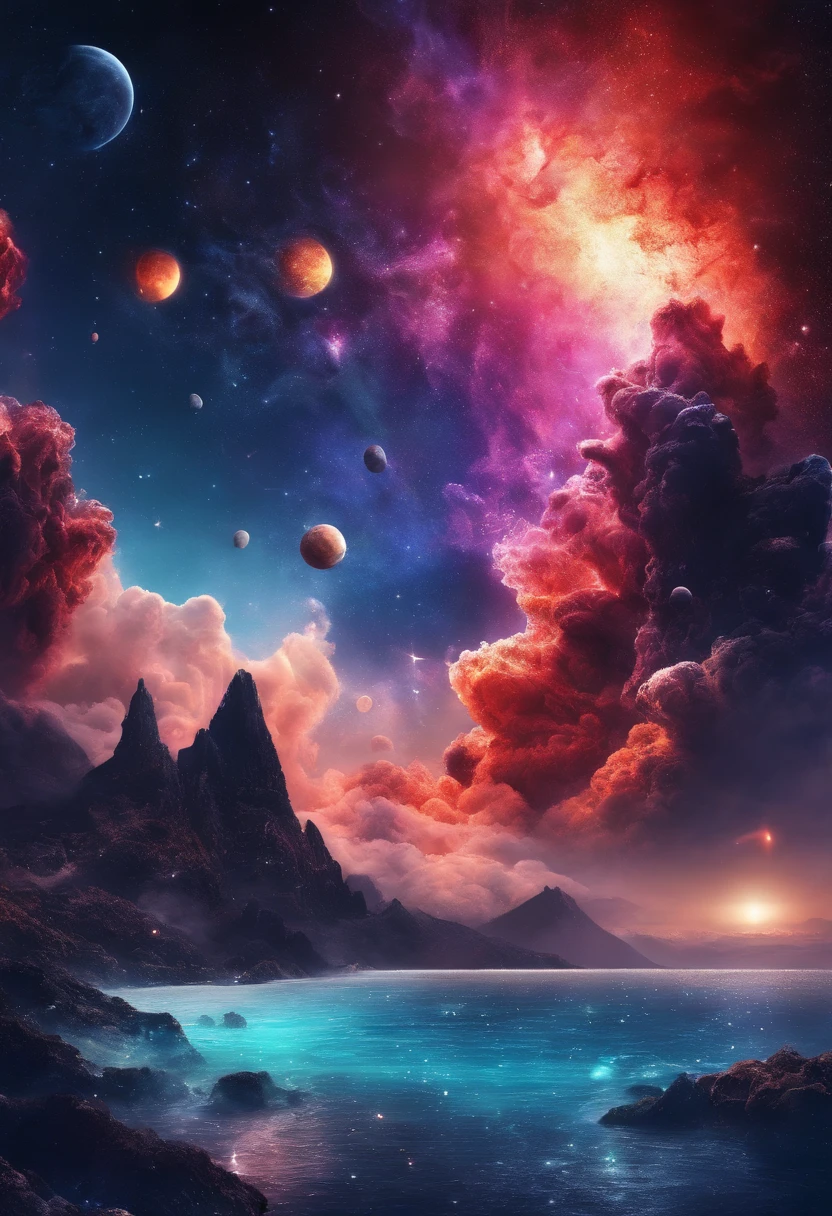 ocean floor,Undersea volcanic eruption,vapour,8K分辨率