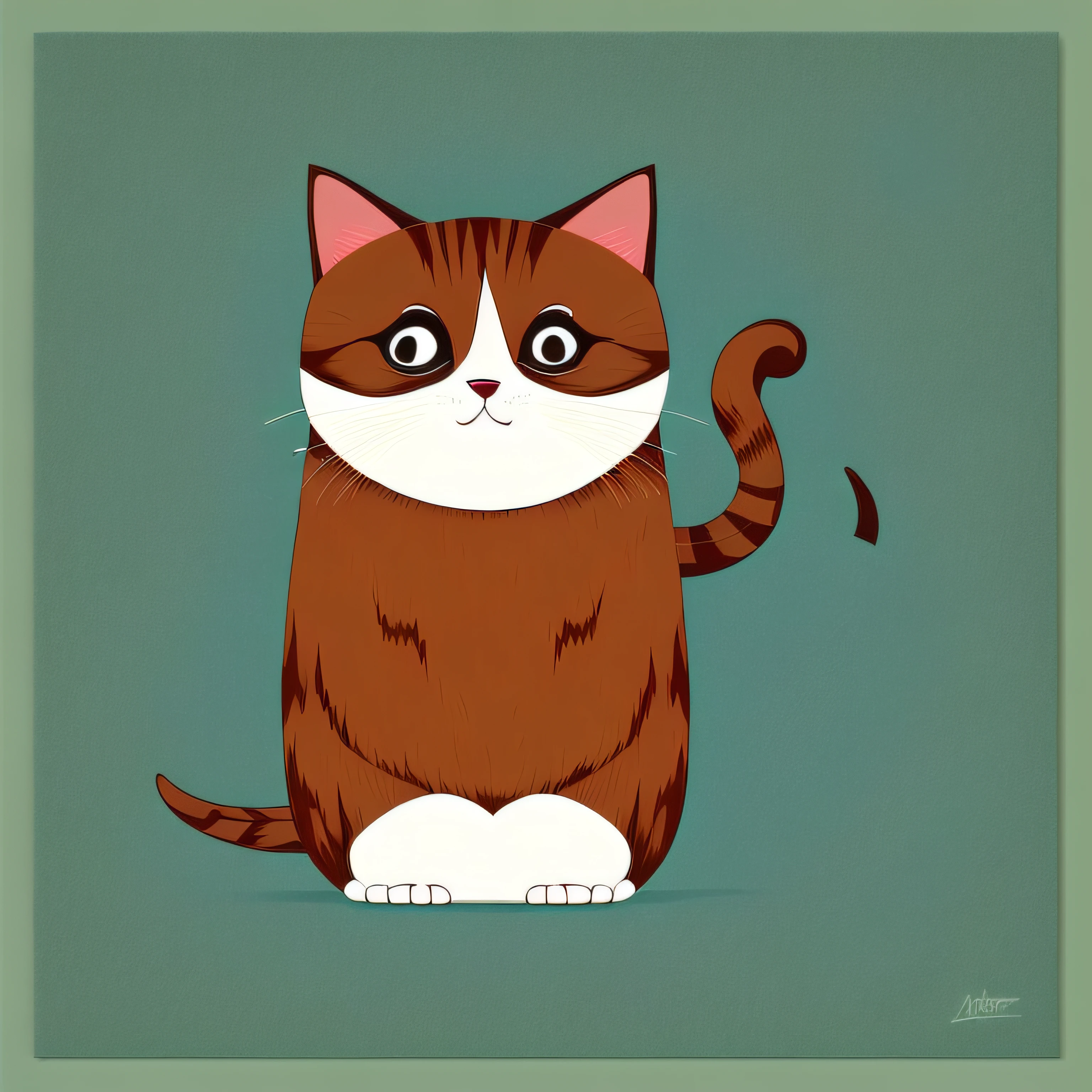 cute cat in PrintDesign Style
