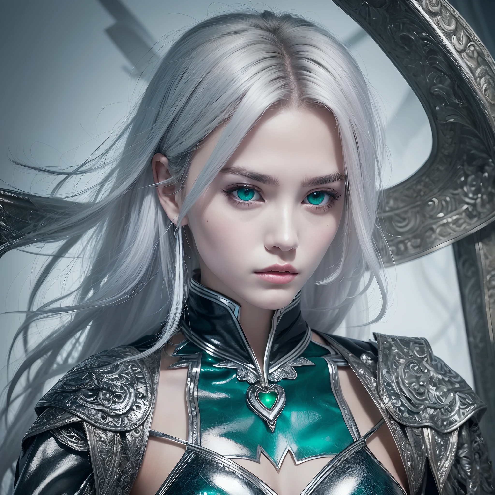 Ancient, dark goddess, Althena, white hair, rings, female creature, prehistoric era, Divine armor,