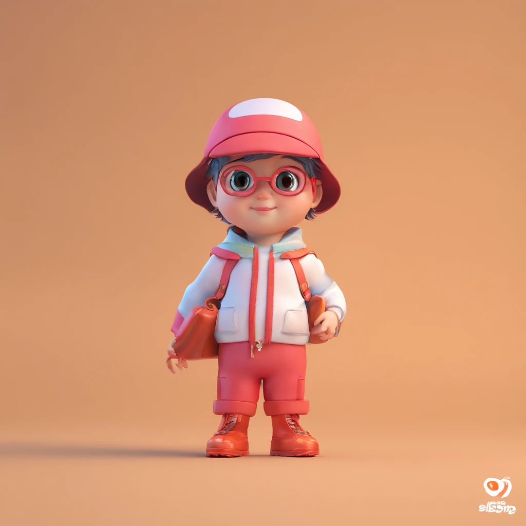 Children's Guide IP, Bright eyes, balmy,friendliness,Her clothes, a blind box toy, Glossy and delicate,Clean background, Good gloss, a 3D render,Best quality,full bodyesbian