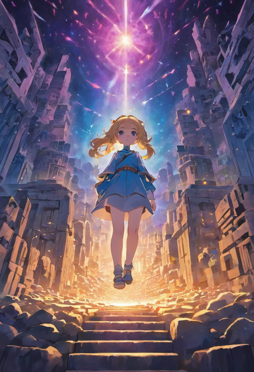 Create a stunning image for a science fiction movie. The scene should portray a futuristic and technological setting, with tall and bright skyscrapers, Flying vehicles and holograms