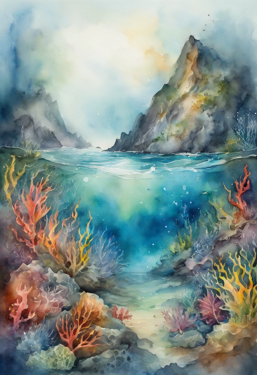 ocean floor,Undersea volcanic eruption,vapour,8K分辨率