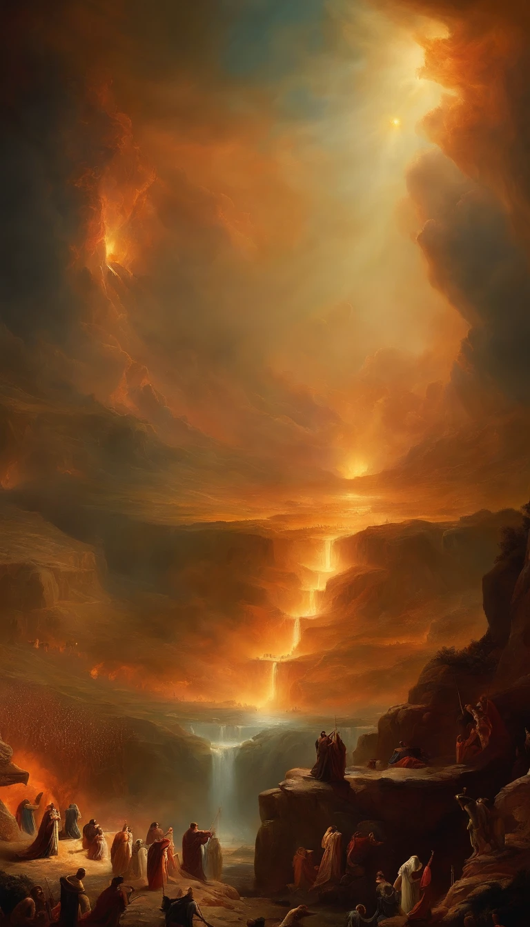 "Inspired by the dramatic style of British artist John Martin《The Last Judgment》Art of."