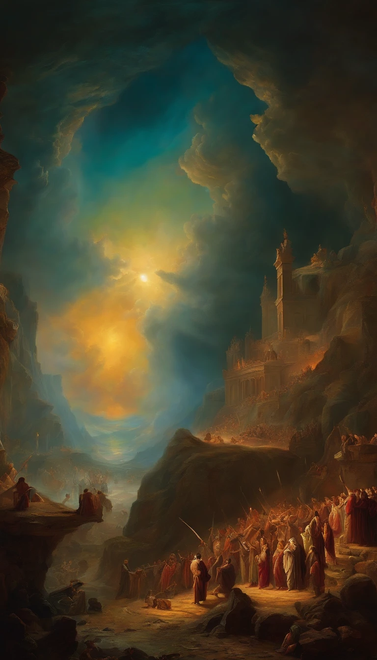 "Inspired by the theatrical style of British artist John Martin《The Last Judgment》Art of."
