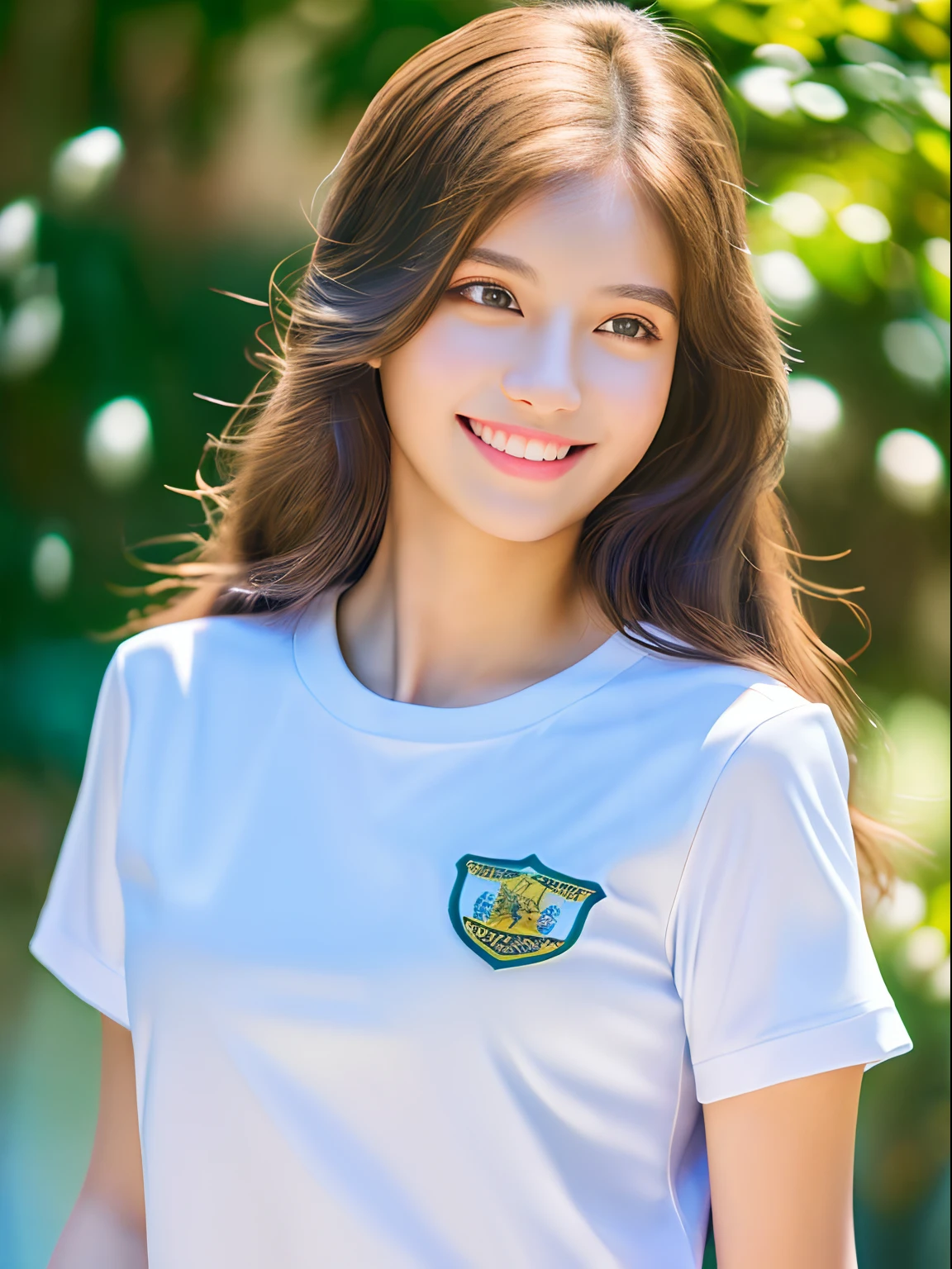 1 girl,full body,high school student,plain white t-shirt,light smile,
master piece,8k,(master piece,ultra high resolution:1.5),(master piece,photorealistic:1.5),(master piece,best quality,ultra detailed:1.5) master piece,detailed eyes,master piece,detailed face,