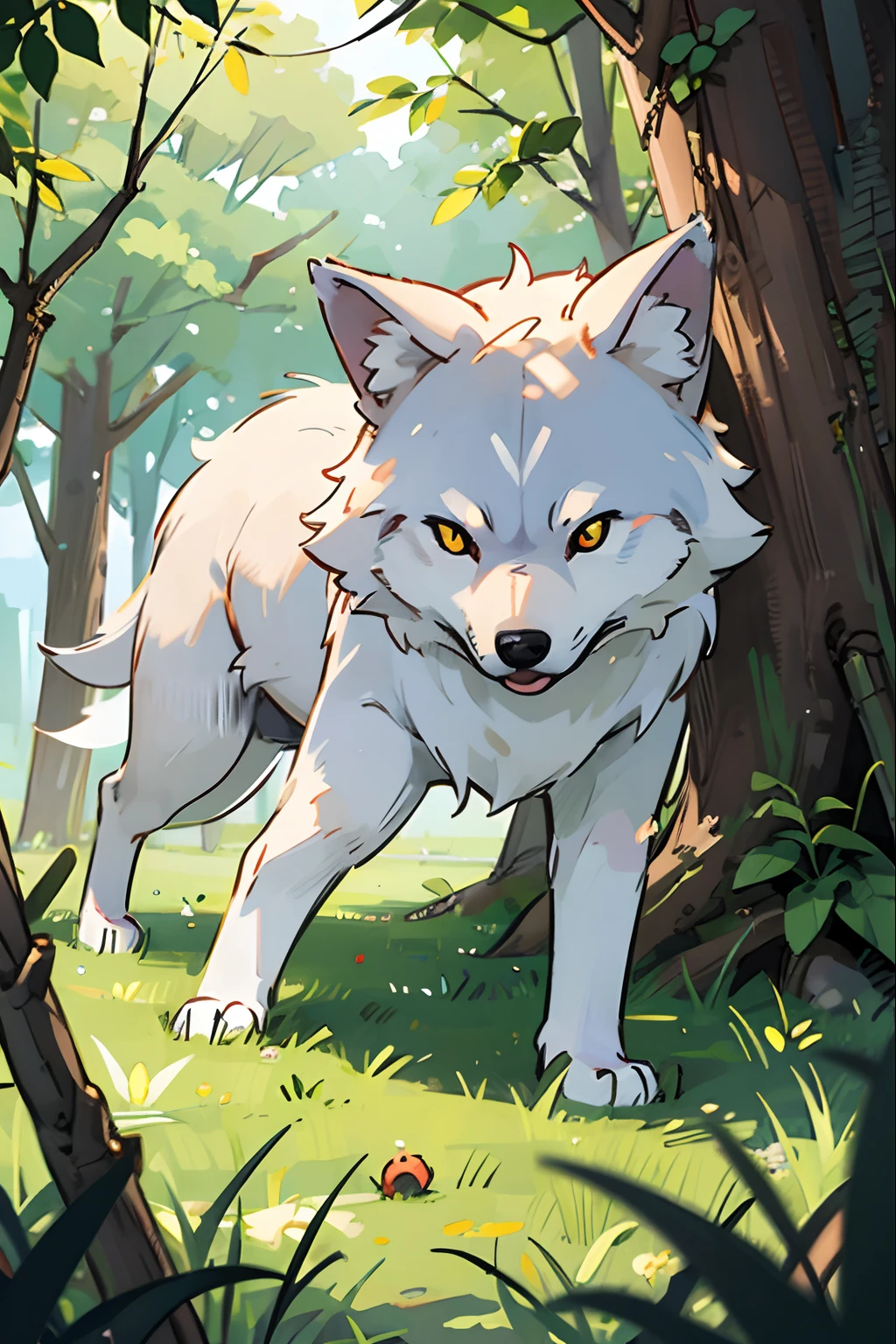 in woods、One Wolf、Aiming for prey