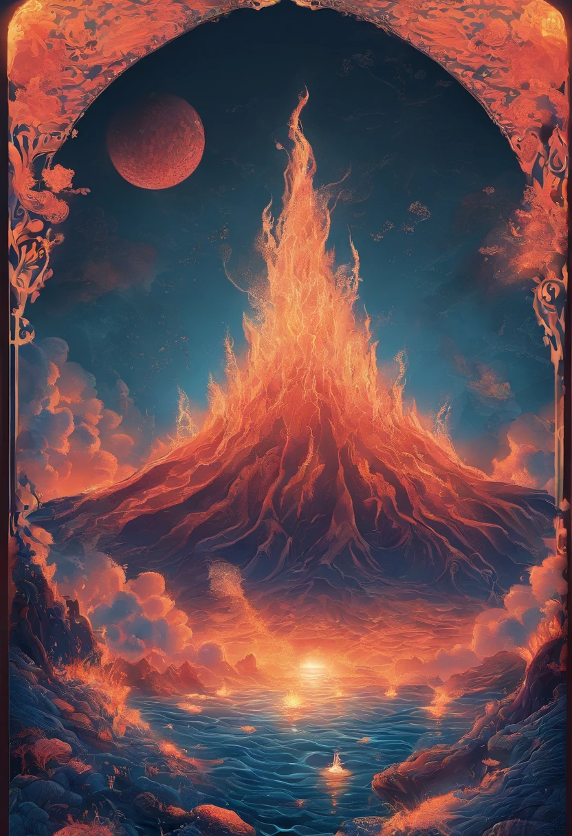 ocean floor,Undersea volcanic eruption,magma,vapour,8K分辨率