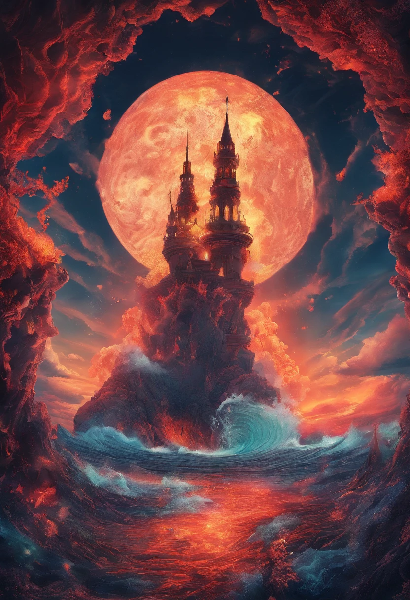 ocean floor,Undersea volcanic eruption,magma,vapour,8K分辨率