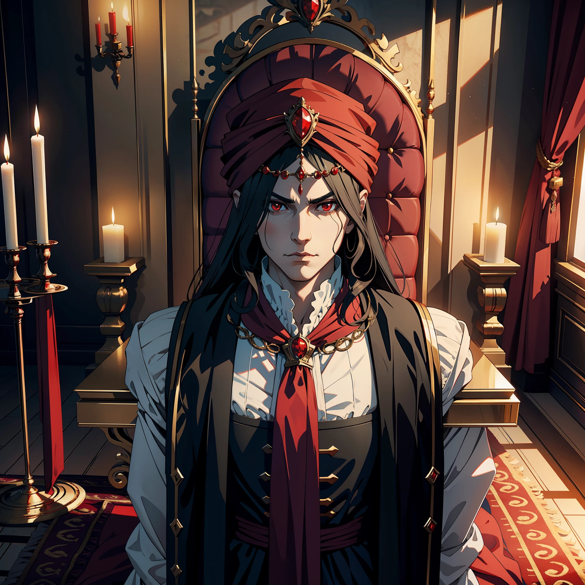 Lord Dracula In Those Red Turban 15 Years in the Throne Room Legendary Scene View 3D Camera Scene View