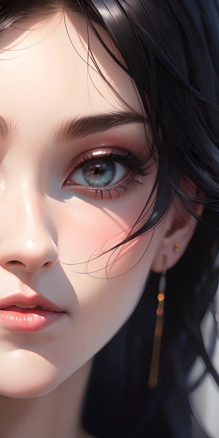 Woman, 30 years, adult, sexy maid black white clothes, nigth, soft ligth, licking lips, saliva, face detail, close-up, fingers--style realistic-imagine -