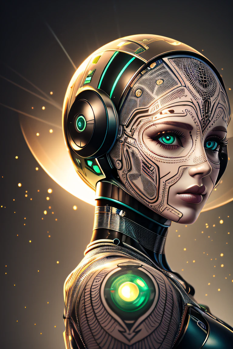 An image that means having technology in your hands , robotico , fondo futurista