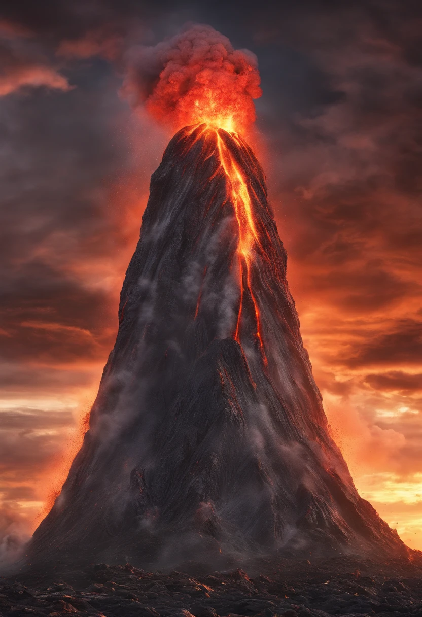 （Undersea volcanic eruption), （a volcano erupts：1.37），Four pieces of hot magma，Scorched black rock， (Sky volcanic ash），（Rolling waves：1.0），Fiery red sky，destroy，inverted image，Epic graphics，shocking effects，,Photography,Barnett S..,Photorealism,Imaginative,Otherworldly,Image from the work of Darren Aronofsky,Quixel Megascans Render,The picture is from Roger Deakins's work,Bottom view,Beautiful lighting, --AR 9:16 --V 5.2 --Upper Beta --Stop 80