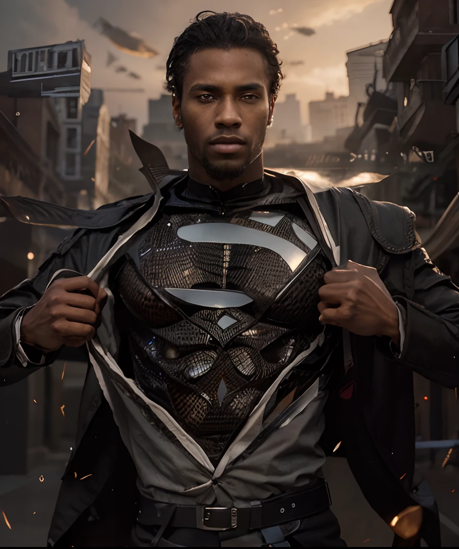 masterpiece, young man, black, fine features, thin but wiry, realistic, hyper detailed, epic light, HD, 4k