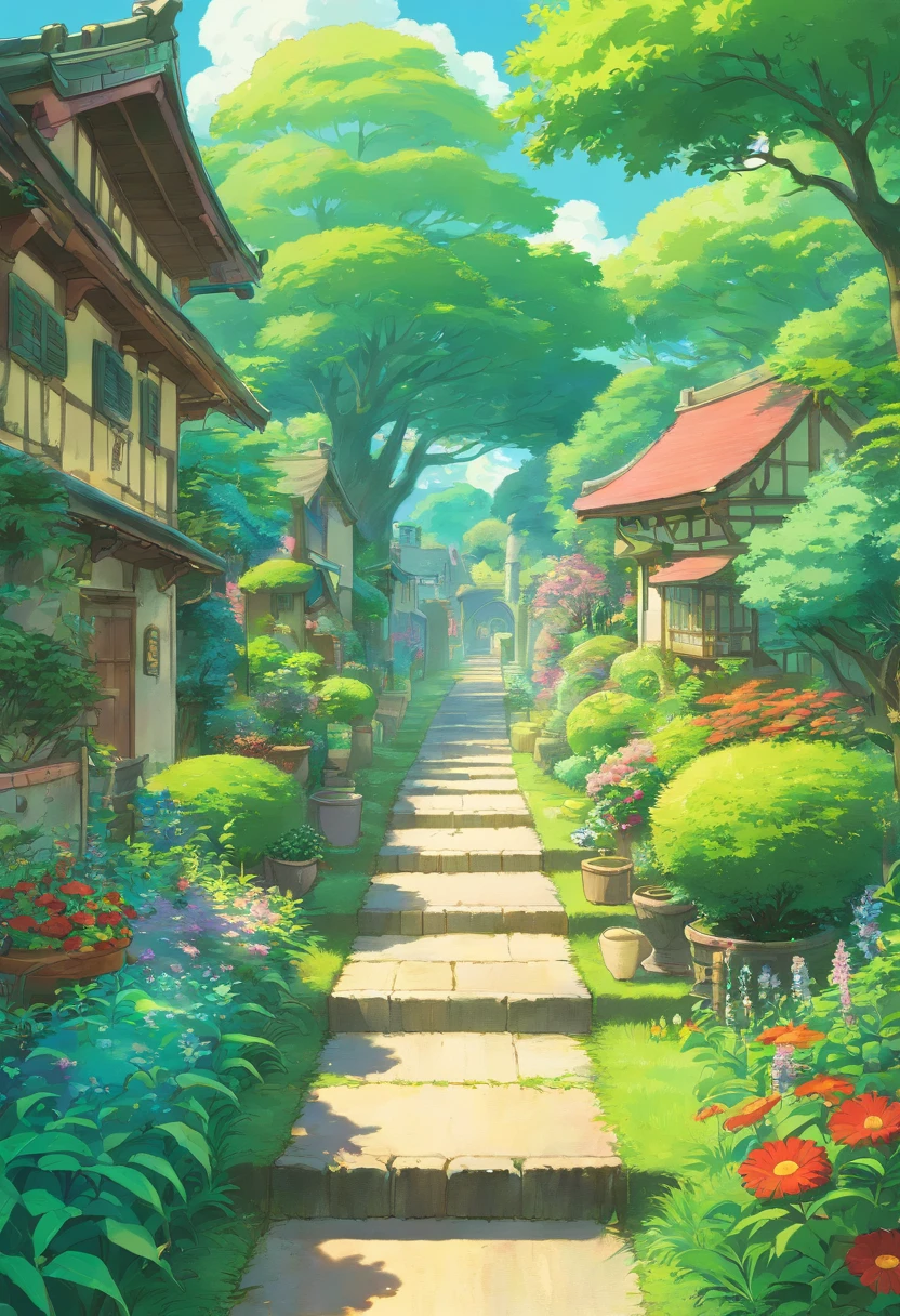 A mysteriously steaming garden