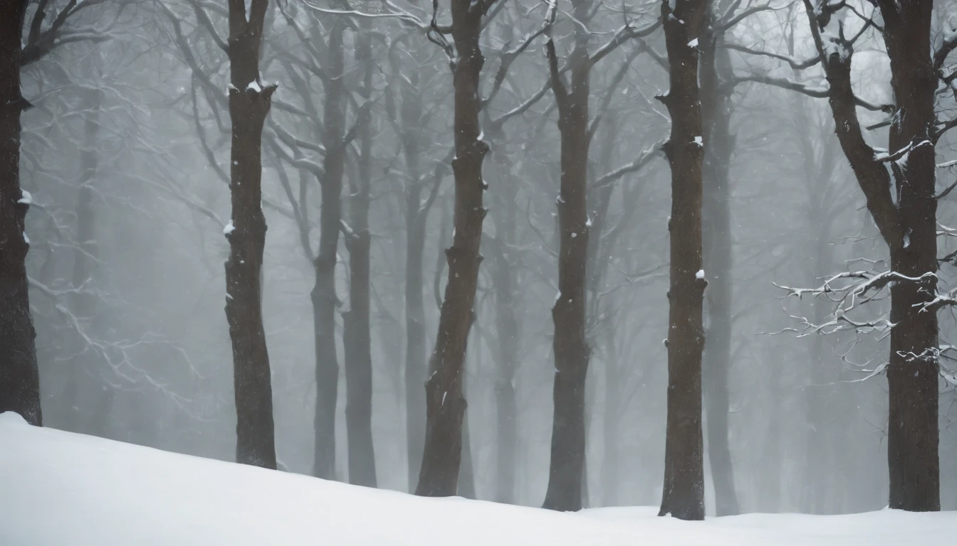 (best quality, 8k, photorealistic), three medieval bodies hanging from trees by ropes, snow-covered landscape, dark and chilling atmosphere, eerie and mysterious, cinematic scene from a film, a scene that sends shivers down the spine.