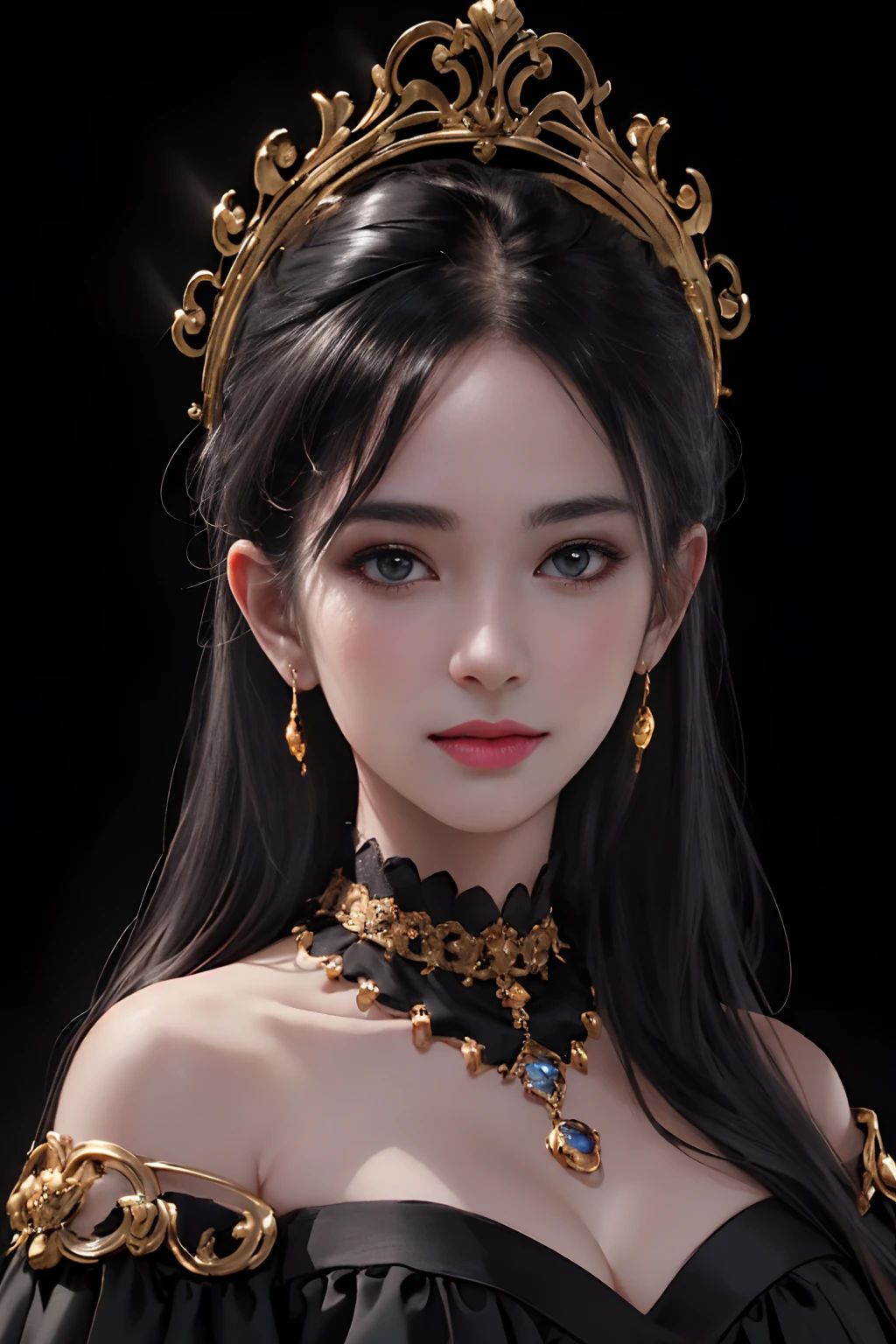 (masterpiece:1.2), (best quality), (ultra detailed), (8k,intricate), (lens 135mm,f1.8),(photorealistic)(black background:1.3),
portrait photography,(upper body:1.3),(off-shoulder),
side lighting,Rim lighting,best shadow,face light source,
perfect anatomy,	perfect face,perfect female body,first-rate female bodies,
Detailed skin texture, detailed cloth texture, detailed beautiful face,exquisitely detailed skin,highly detailed skin,pale skin,detailed hair,glistening skin,