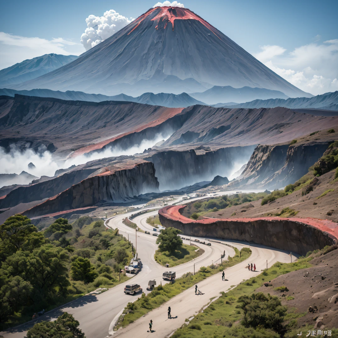 CG blockbusters((Snow-topped active volcano) (Masterpiece, Top quality, Best quality, offcial art, Beauty and aesthetics: 1.2), Very detailed, Colorful, Most detailed, branches, Buildings, barbed wire, Fallen leaves, fences, Long hair, En plein air, petals, landscape, rain, Green trees, sky, street, A real flight into the fairy world, Chance encounter with Liu Hanshu, He saw in him his former self, It was decided to take him as an apprentice, Teach him how to protect himself, But because of the Tibetan star map, He established relationships with the Liu family and the Jade Sword Sect, It opens with the death of Liu Hanshu, Qin Yu embarked on the road of confrontation with a strong enemy, Working hard, Make yourself stronger, Stick to your own core path of justice, I also want to protect the people I care about, The three brothers took off, And embarked on a long journey to find a good brother, Qin Yu, Where are Xiao Hei and Hou Fei（Dense fog snow-topped active volcano）eyes filled with angry，He clenched his fists，Rush up，Deliver a fatal blow to your opponent，full bodyesbian，Full Body Male Mage 32K（Masterpiece Canyon Ultra HD）Long flowing black hair，Campsite size，zydink， The wounded lined up in the streets（Snow-topped active volcano）Climb the streets， The scene of the explosion（Snow-topped active volcano）， （Linen batik scarf）， Angry fighting stance， looking at the ground， Batik linen bandana， Chinese python pattern long-sleeved garment，Snow-topped active volcano（Abstract propylene splash：1.2）， Dark clouds lightning background，Sprinkle with gold dust（realisticlying：1.4），Black color hair，Flour fluttering，rainbow background， A high resolution， the detail， RAW photogr， Sharp Re， Nikon D850 Film Stock Photo by Jefferies Lee 4 Kodak Portra 400 Camera F1.6 shots, Rich colors, ultra-realistic vivid textures, Dramatic lighting, Unreal Engine Art Station Trend, cinestir 800，Flowing black hair,（（（Snow-topped active volcano）））Snowtop Active Volcano Movie Master Live Image Quality