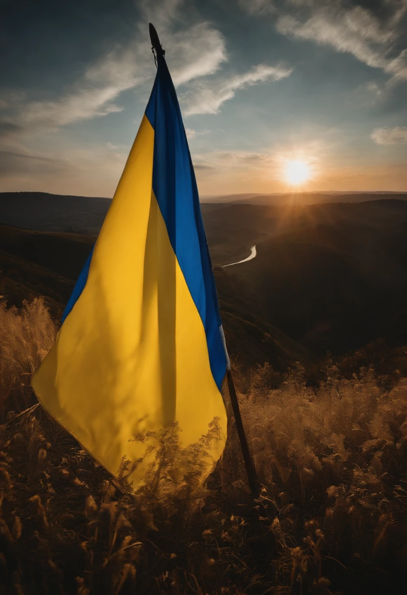 Hands on Ukrainian Flag