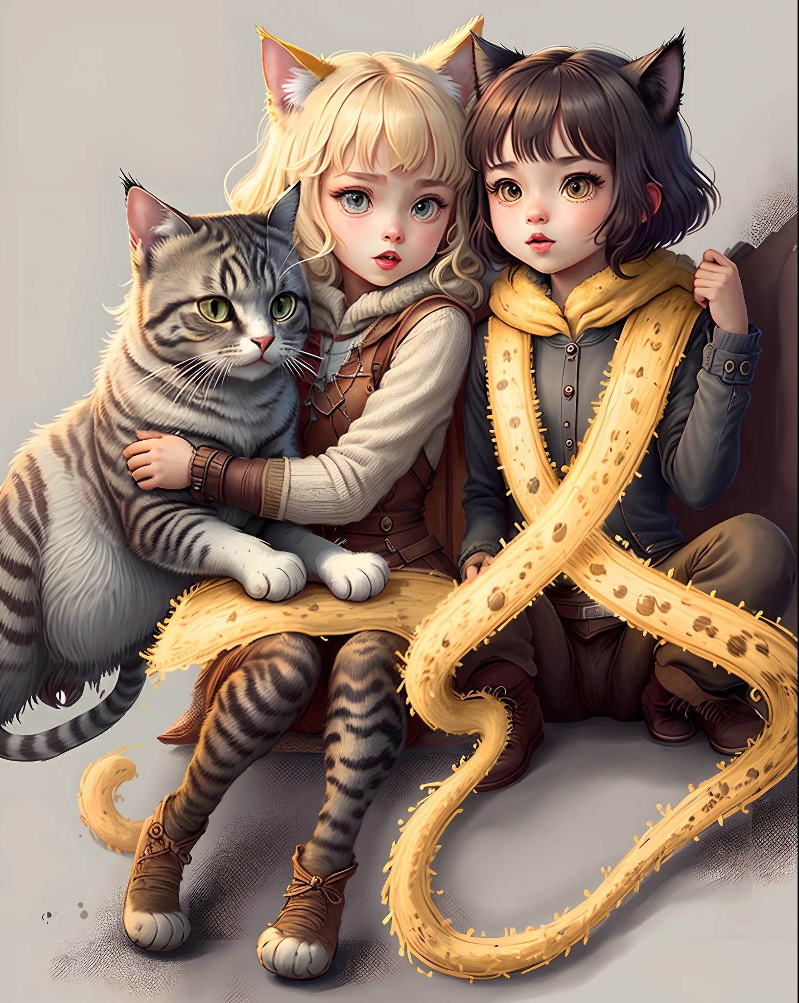 Create Cats in Various Situations with Coloring Drawing Style