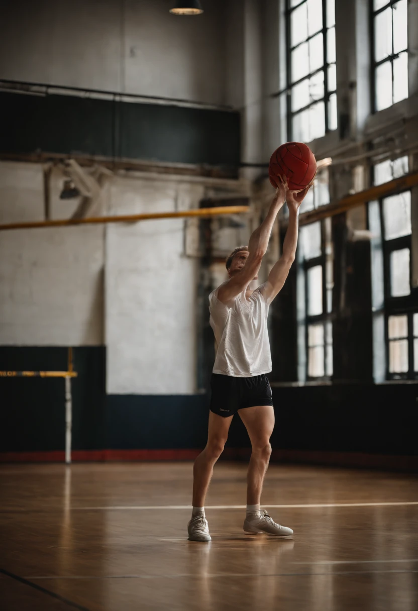 adolescente crotch opening Sportif gym clothes, salle de sport , ballon de handball,salle de handball