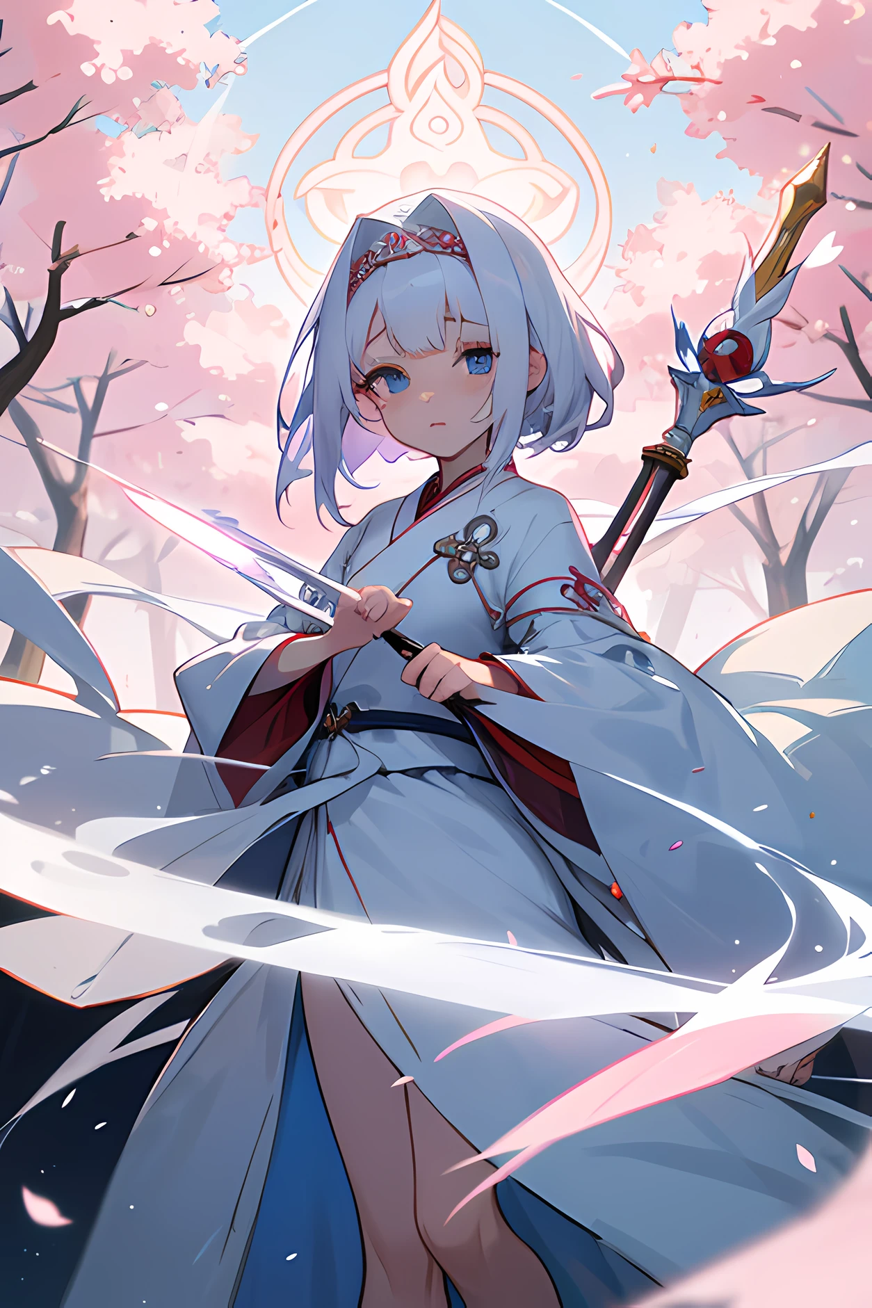 Sakura is a graceful-looking priestess, com longos cabelos negros que caem suavemente pelas costas. Her eyes are kind and welcoming.
She wears a white priestess's robe adorned with spiritual symbols and carries a sacred staff. Her face radiates serenity and compassion.
Sakura's expression is always quiet and compassionate, reflecting your connection to the spirit world and your mission to restore harmony