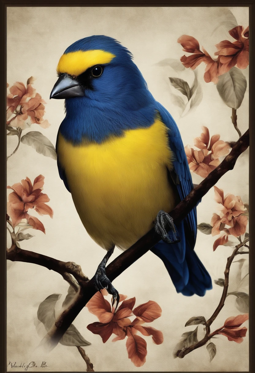 yelleri dark blue canary bird full size background black