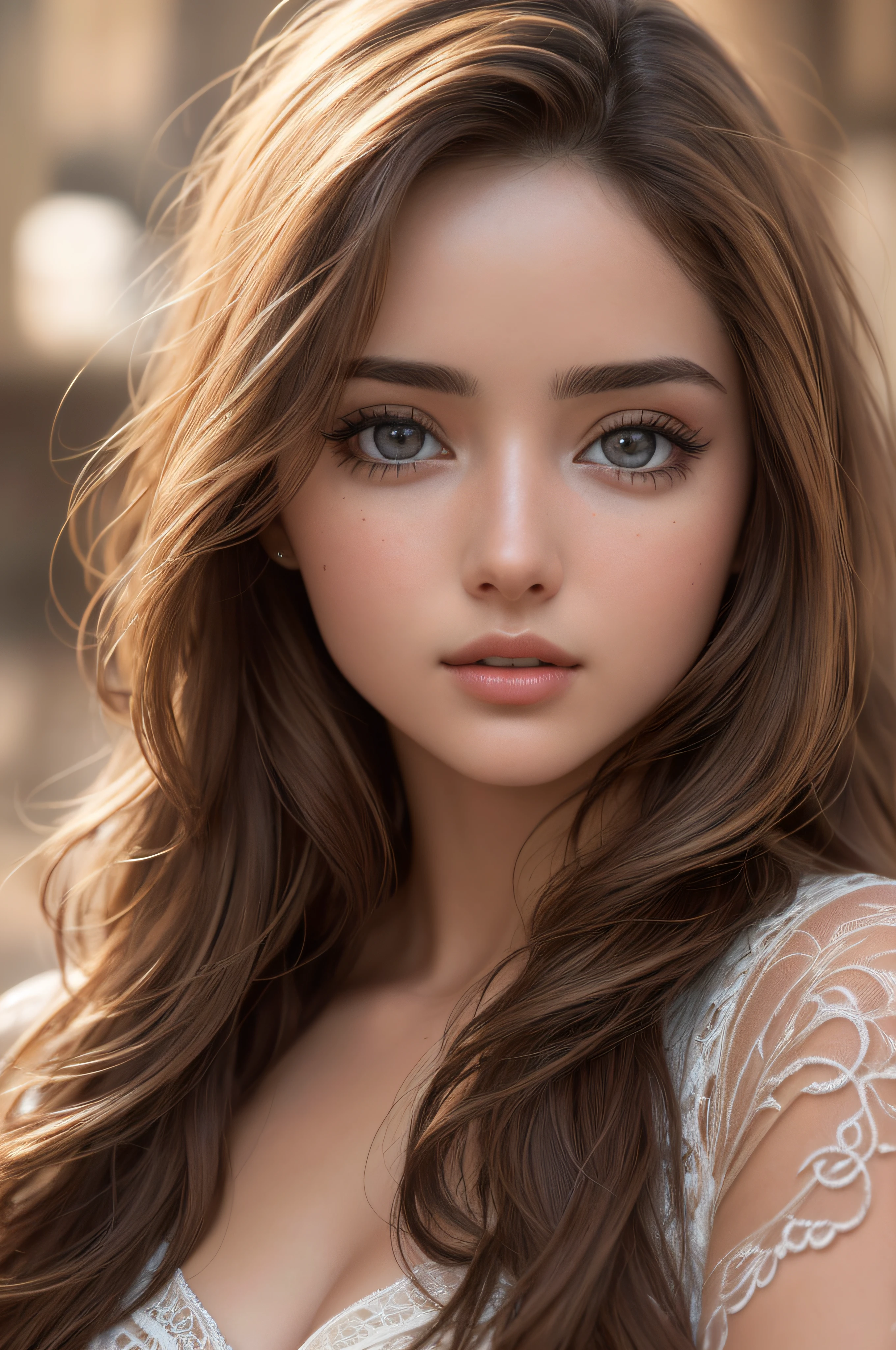 close-up of 20 years old Ana De Armas, (((masterpiece))), ((best quality)), ((intricate detailed)), ((Hyper realistic)), highly detailed, illustration, 1girl, detailed face, beautiful detailed eyes, long hair, brown eyes, , Analogous color scheme , perfect eyes, seductive eyes, looking at the viewer, from front