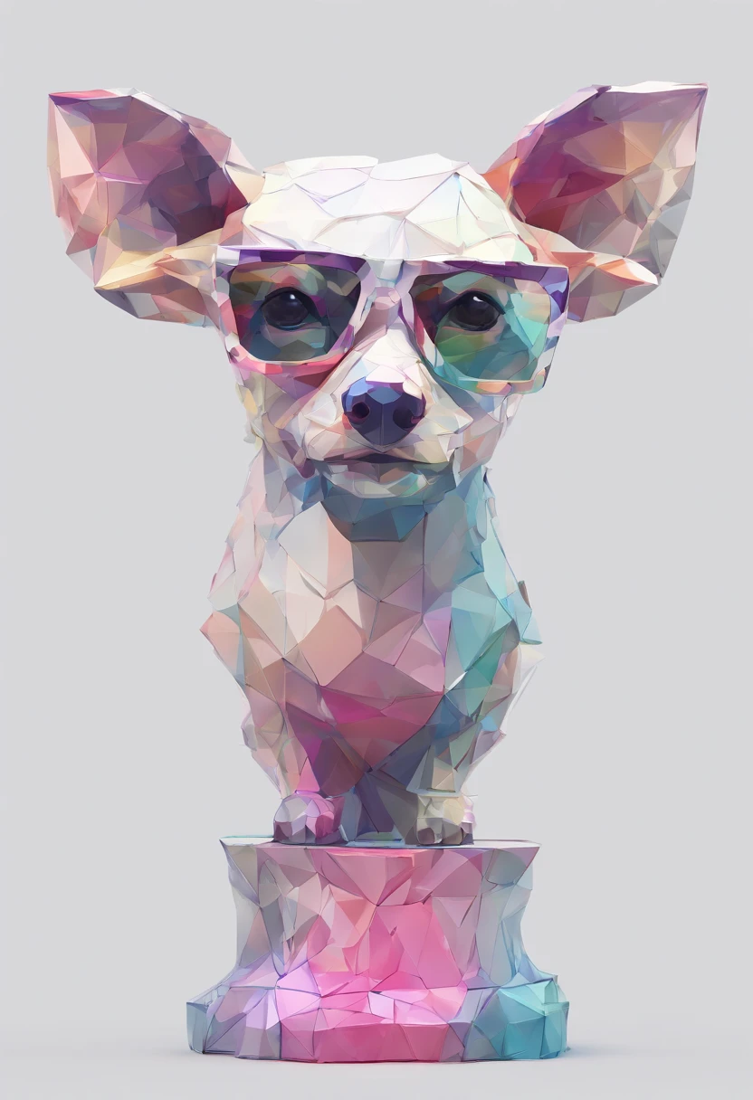 Perfect alignment, Cute little animal in jacket,Crystal Vase,Rose flower, Wearing sunglasses, cheerfulness, Standing position, Abstract beauty, Centered, Looking at the camera, Facing the camera, Approaching perfection, Dynamic, Highly detailed, Smooth, Sharp Focus, 8K, hight resolution, Illustration, art by carne griffiths and wadim kashin, White background