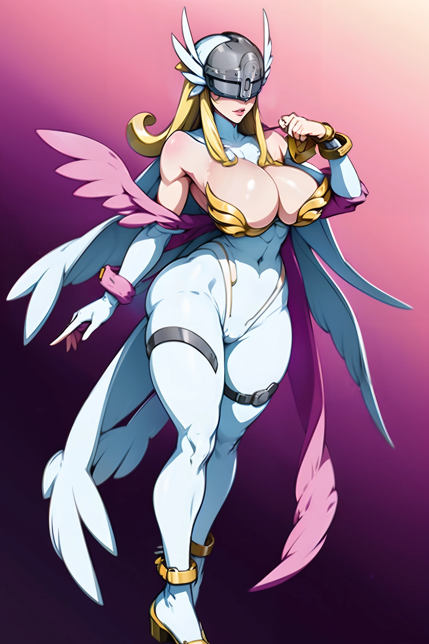 Angewomon,1girll,Beautiful body, huge breast curvy, thicc, full body