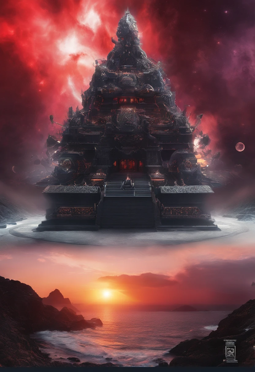 (Volcanic eruptions of the Moon:1.37),(Undersea volcanic eruption),Four pieces of hot magma,Scorched black rock, (Sky volcanic ash),(rolling waves:1.0),Fire red sky,destroy,Epic graphics,shocking effects,,Photography,Barnett S...........,Photorealism,Imaginative,Otherworldly,Image from the work of Darren Aronofsky,Quixel Megascans Render,The picture is from Roger Deakins's work,Bottom view,Beautiful lighting, --AR 9:16 --V 5.2 --Upper Beta --Stop 80
