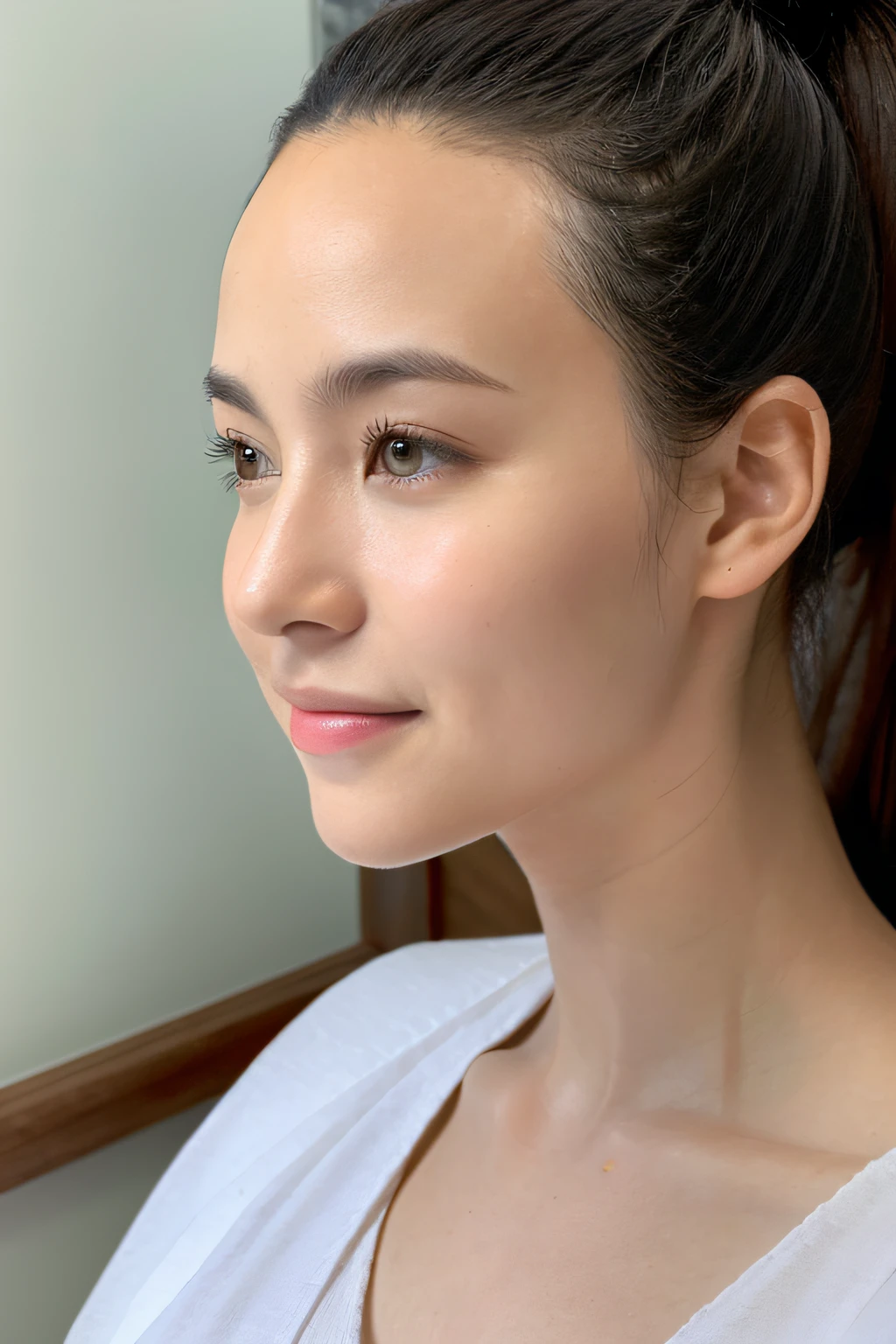 femele The forehead is protruding shine age 30s