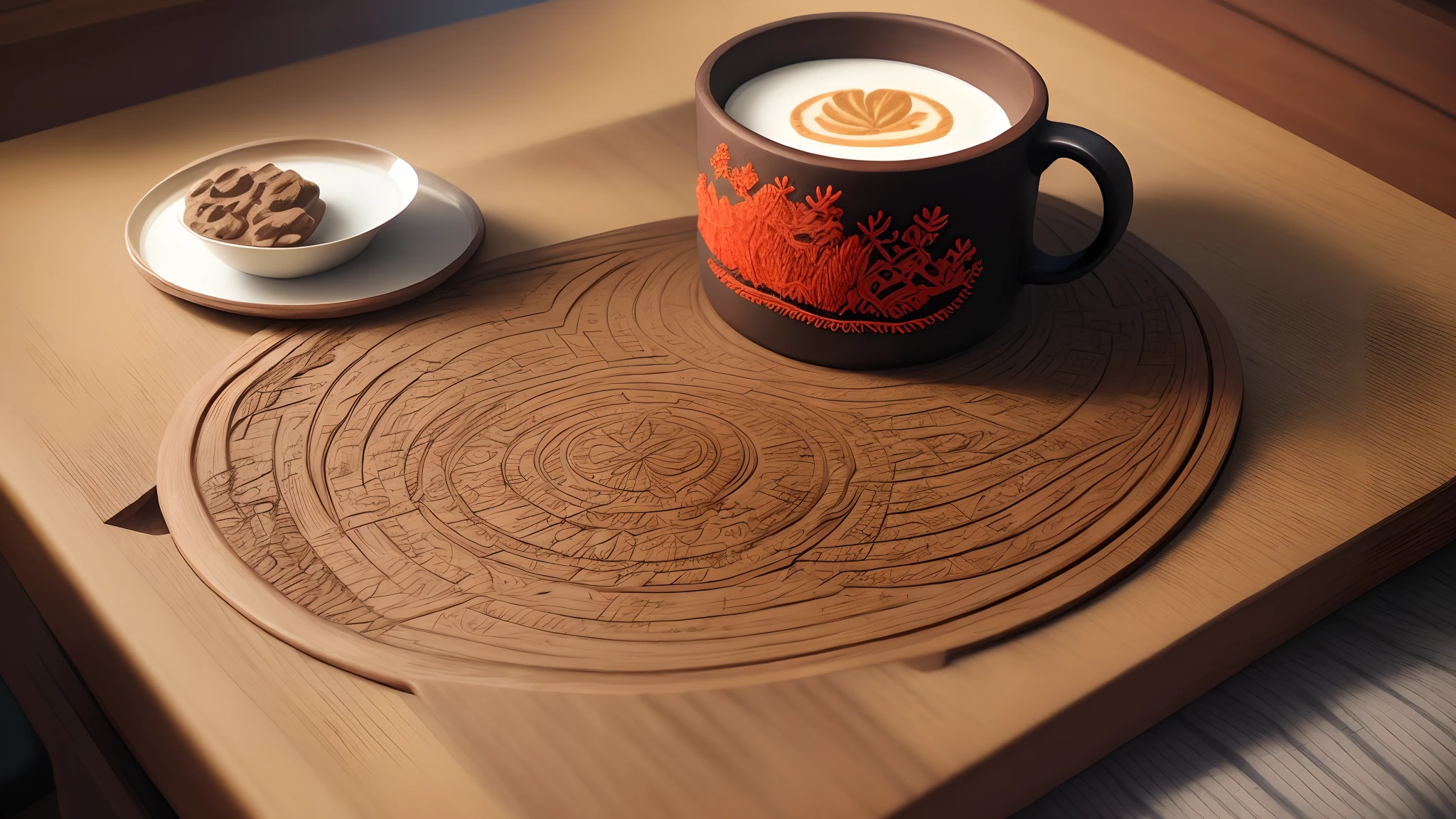 coaster, special design, carving art, embroidered, rustic