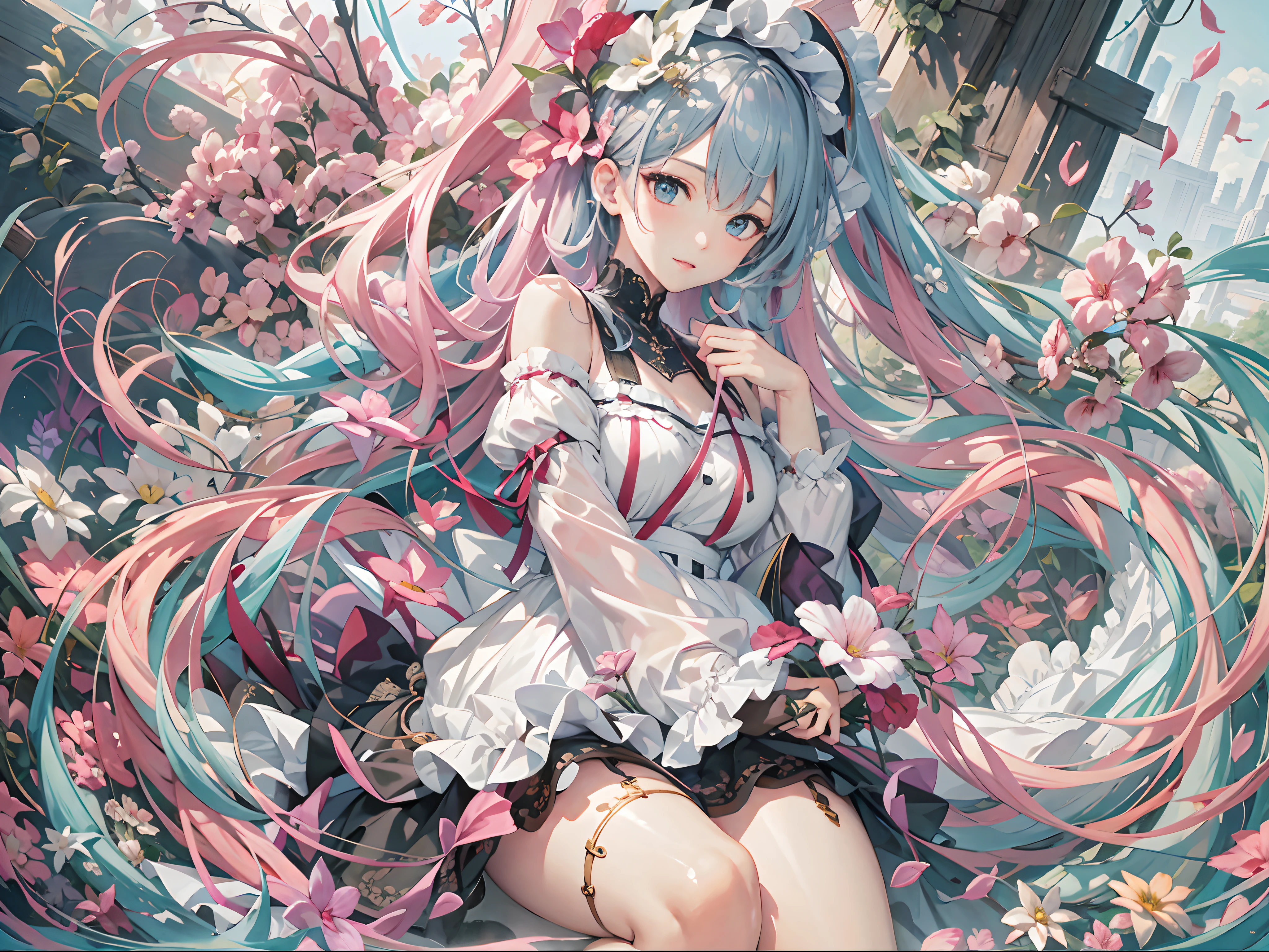 tmasterpiece、top-quality、ultra - detailed、offcial art、aestheticly pleasing、1girl in、Fault art:1.5、extremely colorful:1.5