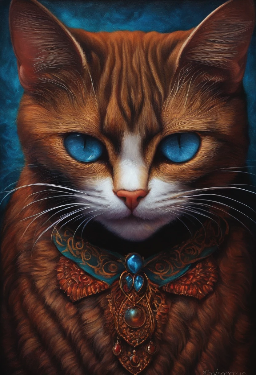 Gato vampiro, voador, do mal.
