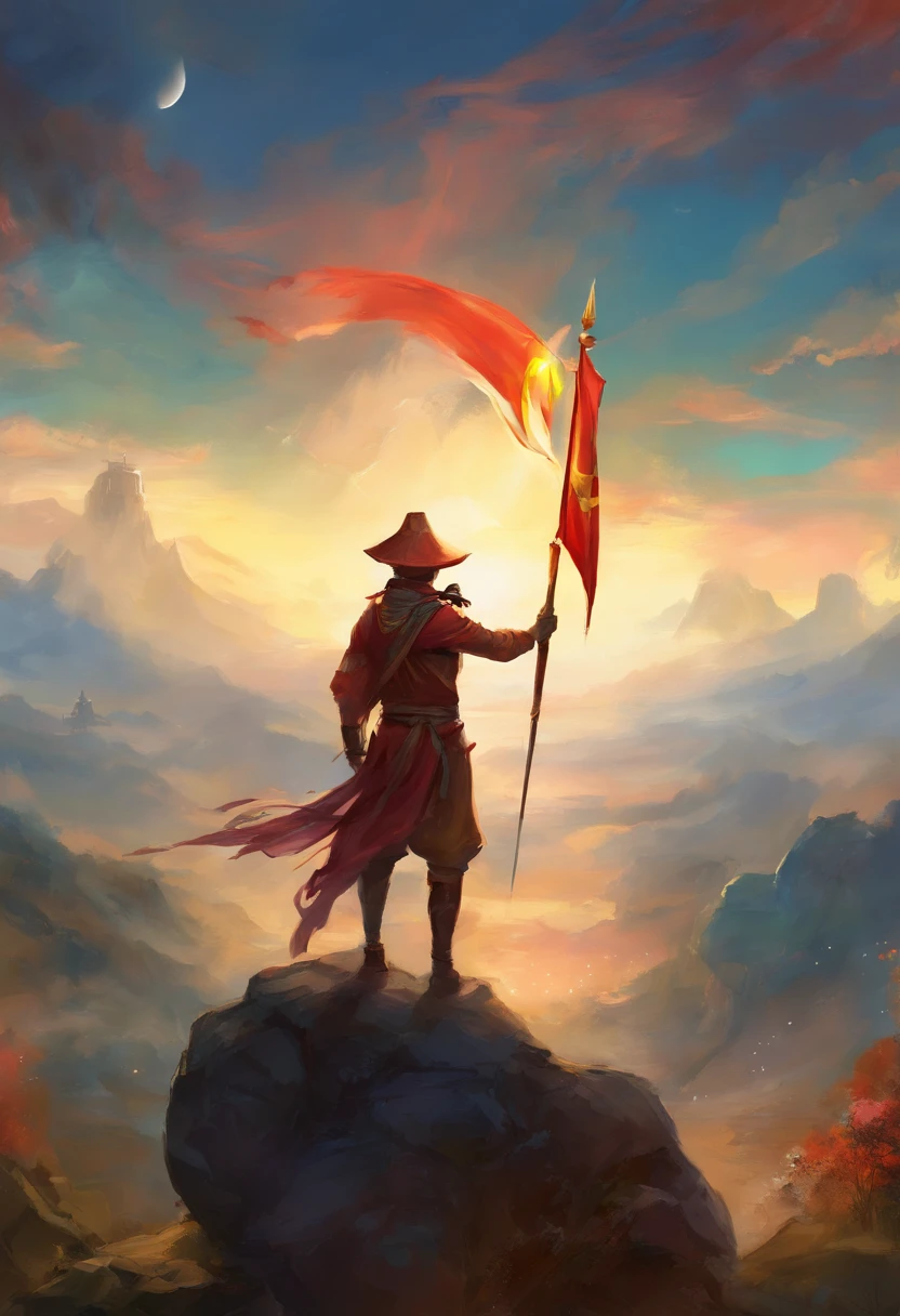 Under dawn, the Scouts stood in the arc of the Vietnamese Flag and raised their hats to the sky